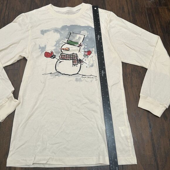 St. Jude Size Small Snow Man Winter Christmas Long Sleeved T-Shirt NWOT - Picture 3 of 6